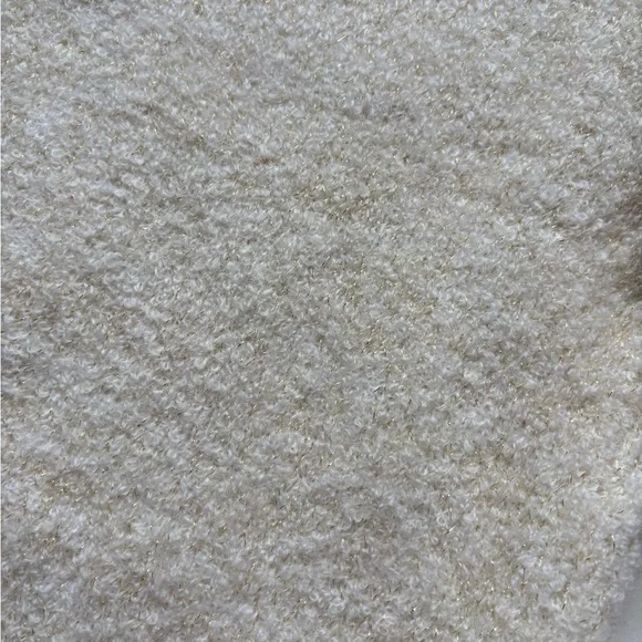 NWT Zara High Rise Boucle Sweater Pants Ivory/Metallic Size Medium - Picture 7 of 9